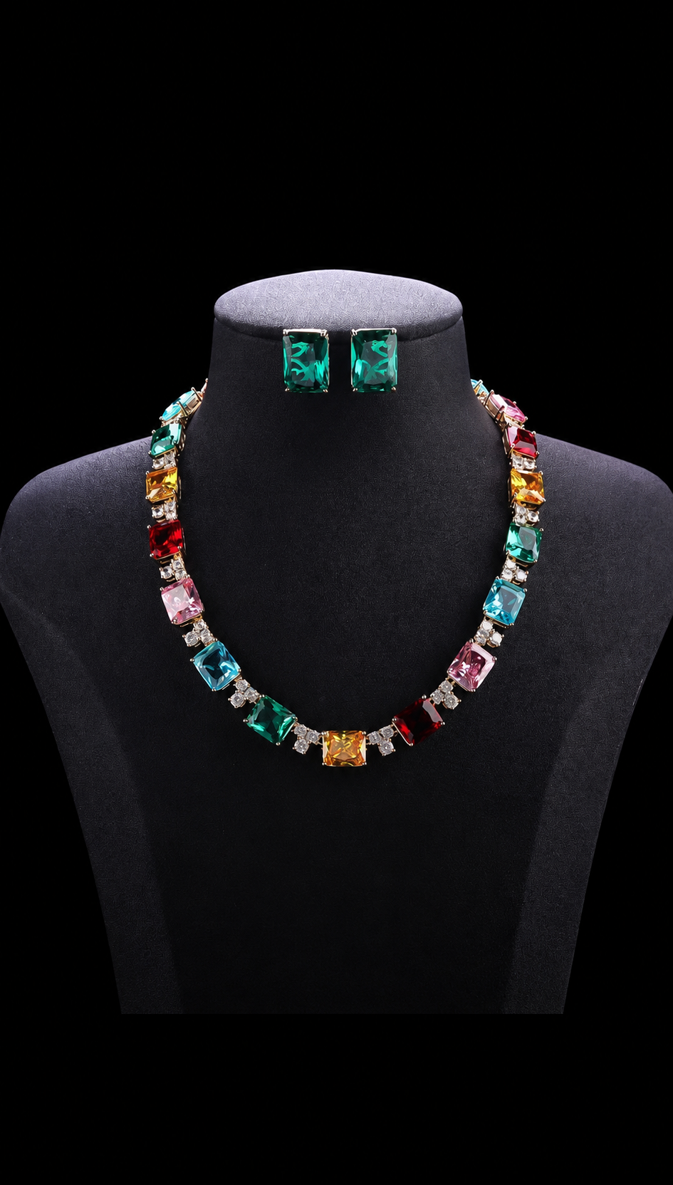 Parure Rainbow – Collier & Boucles d’Oreilles Multicolores