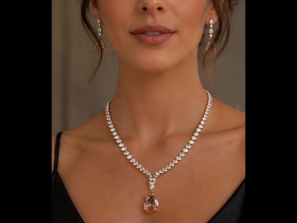 Parure Élégance Rosée – Dorée à l’Or Fin 18 ct