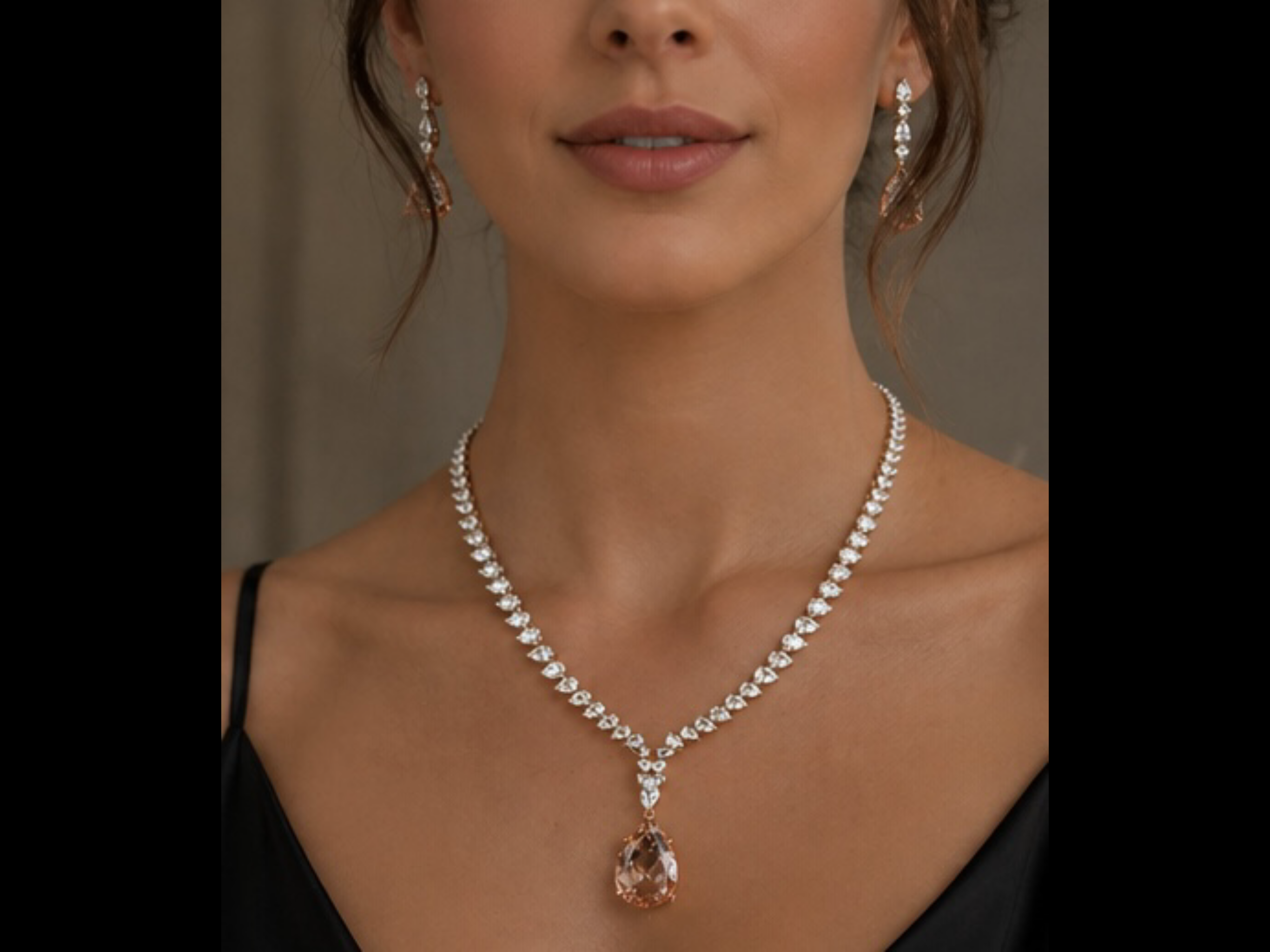 Parure Élégance Rosée – Dorée à l’Or Fin 18 ct