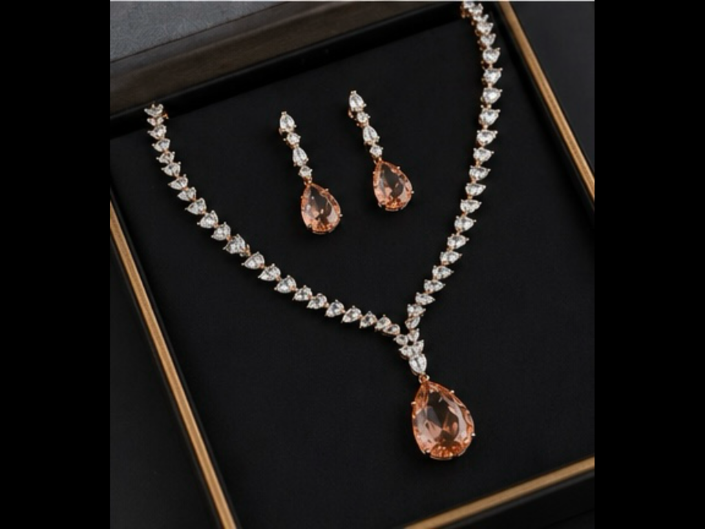 Parure Élégance Rosée – Dorée à l’Or Fin 18 ct