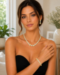 Parure Lumière Dorée – Collier & Boucles d’Oreilles en laiton doré à l’or fin 18K, zircon éclatant
