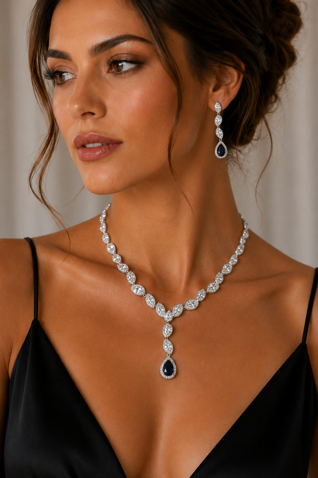 Parure Nuit Royale — Zircon Bleu Élégance