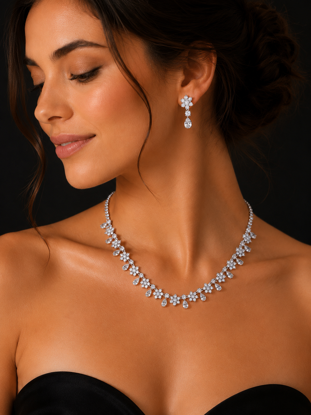 Éclat Floral – Collier & Boucles d’Oreilles
