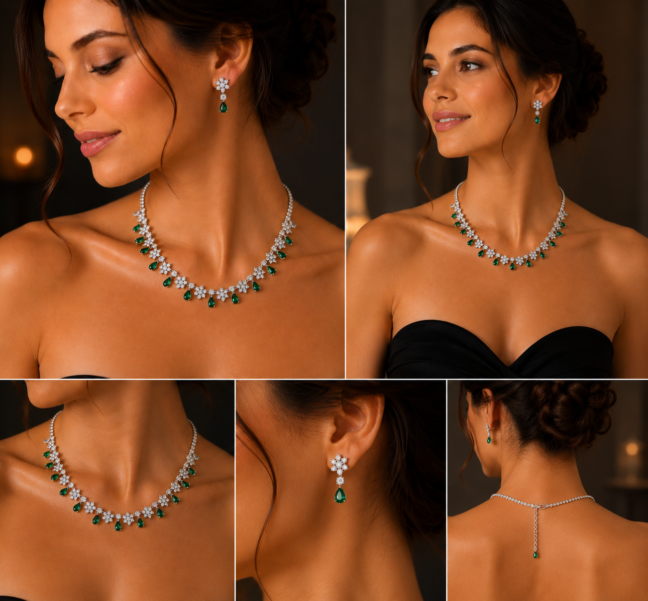 Éclat Floral – Collier & Boucles d’Oreilles