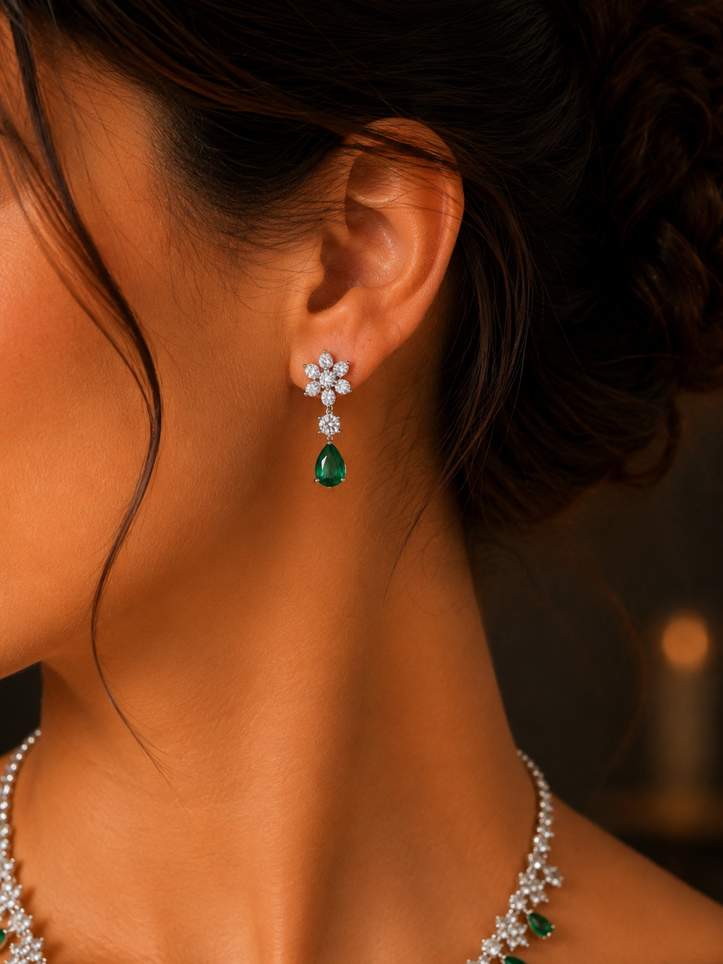Éclat Floral – Collier & Boucles d’Oreilles